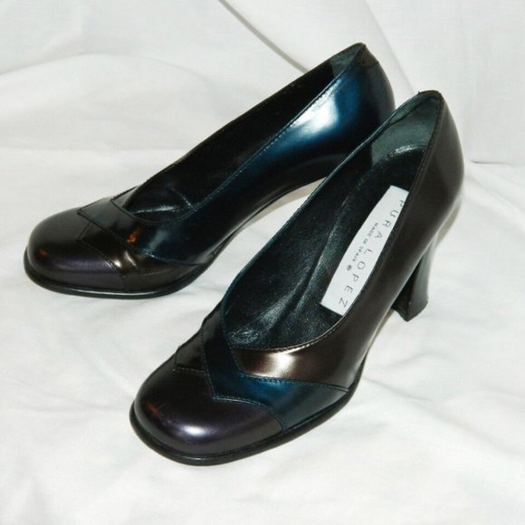 Pura Lopez High Heel Round Toe Pumps in Multi-Colored Shimmering Leather  US 6 - Picture 13 of 13